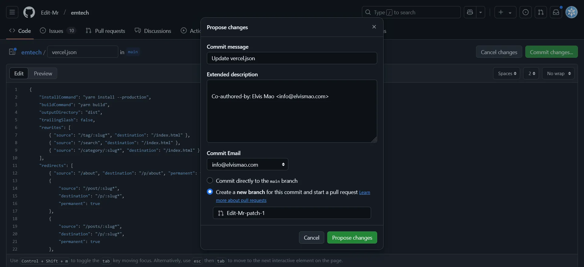 透過網頁編輯 GitHub 檔案
