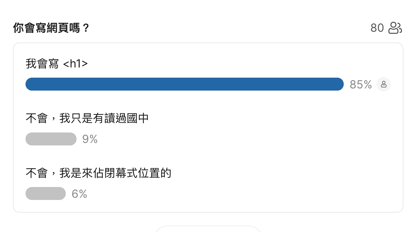 Slido 統計結果