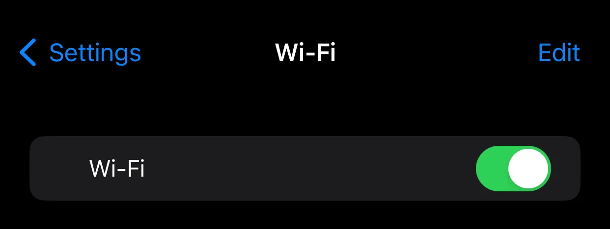 iPhone Wi-Fi 設定開關