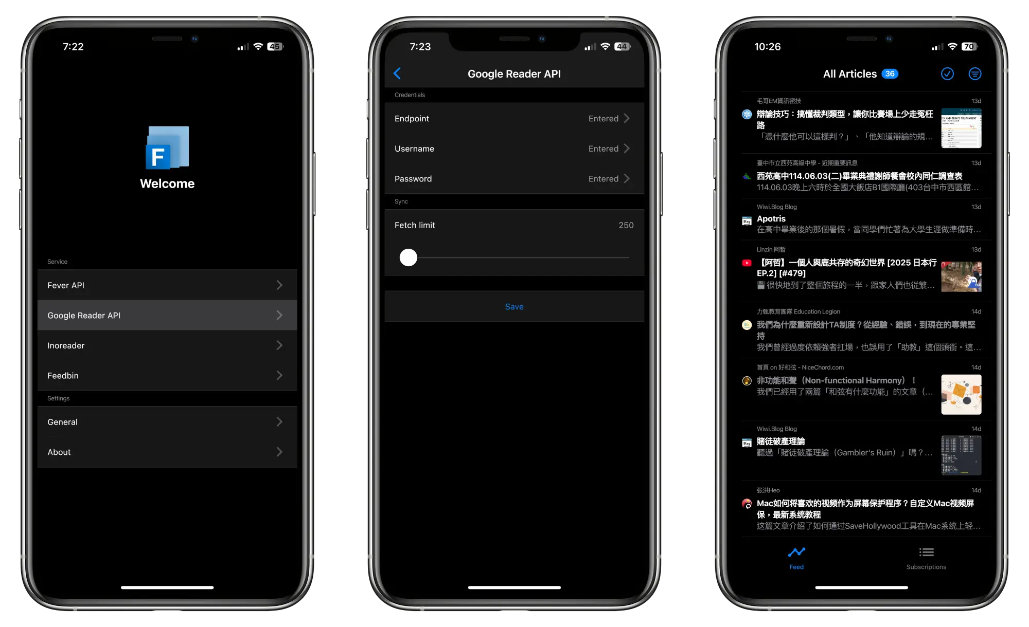 iPhone 使用 Fluent Reader Lite