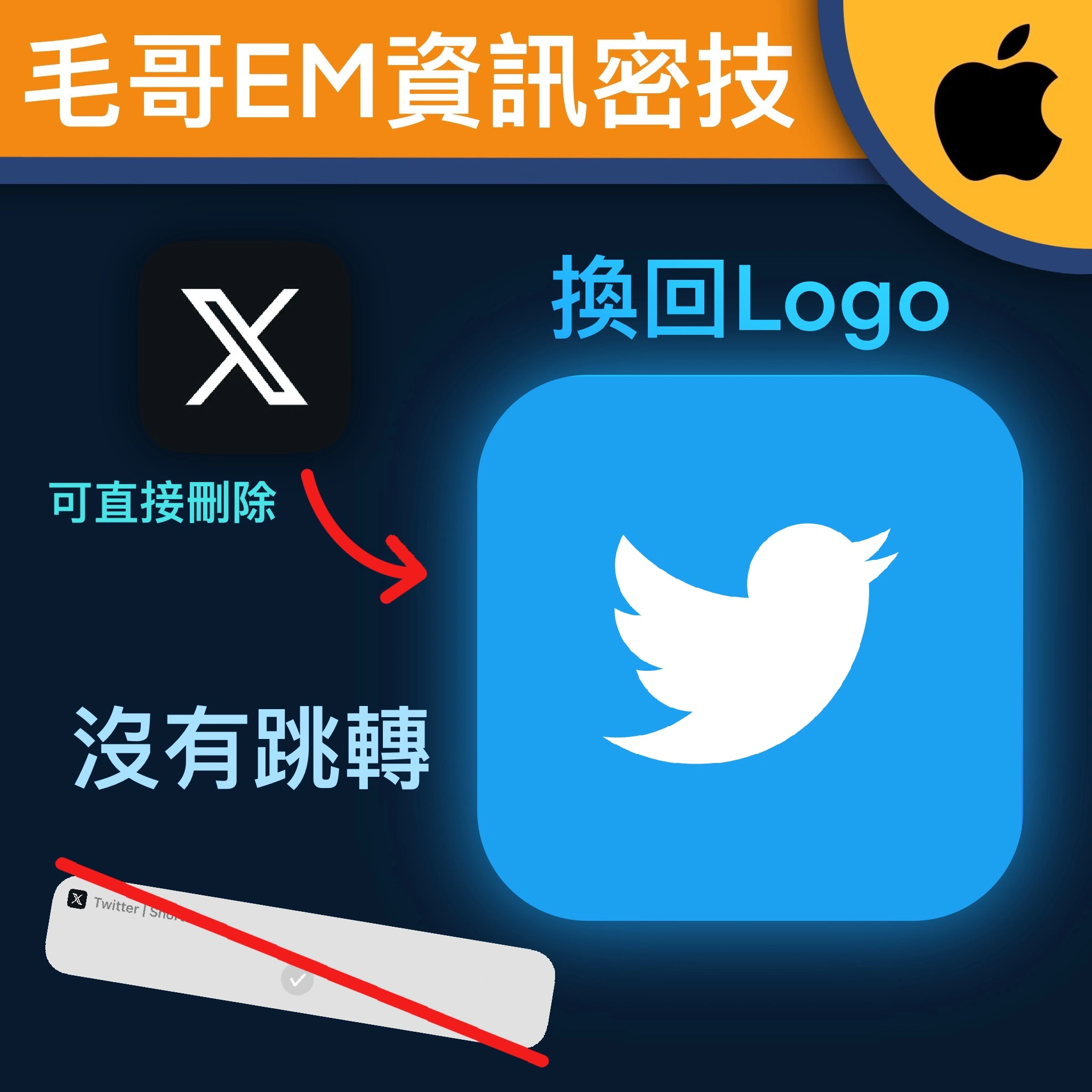iOS如何把Twitter換成原本Logo?全網唯一不用捷徑!沒有跳轉!